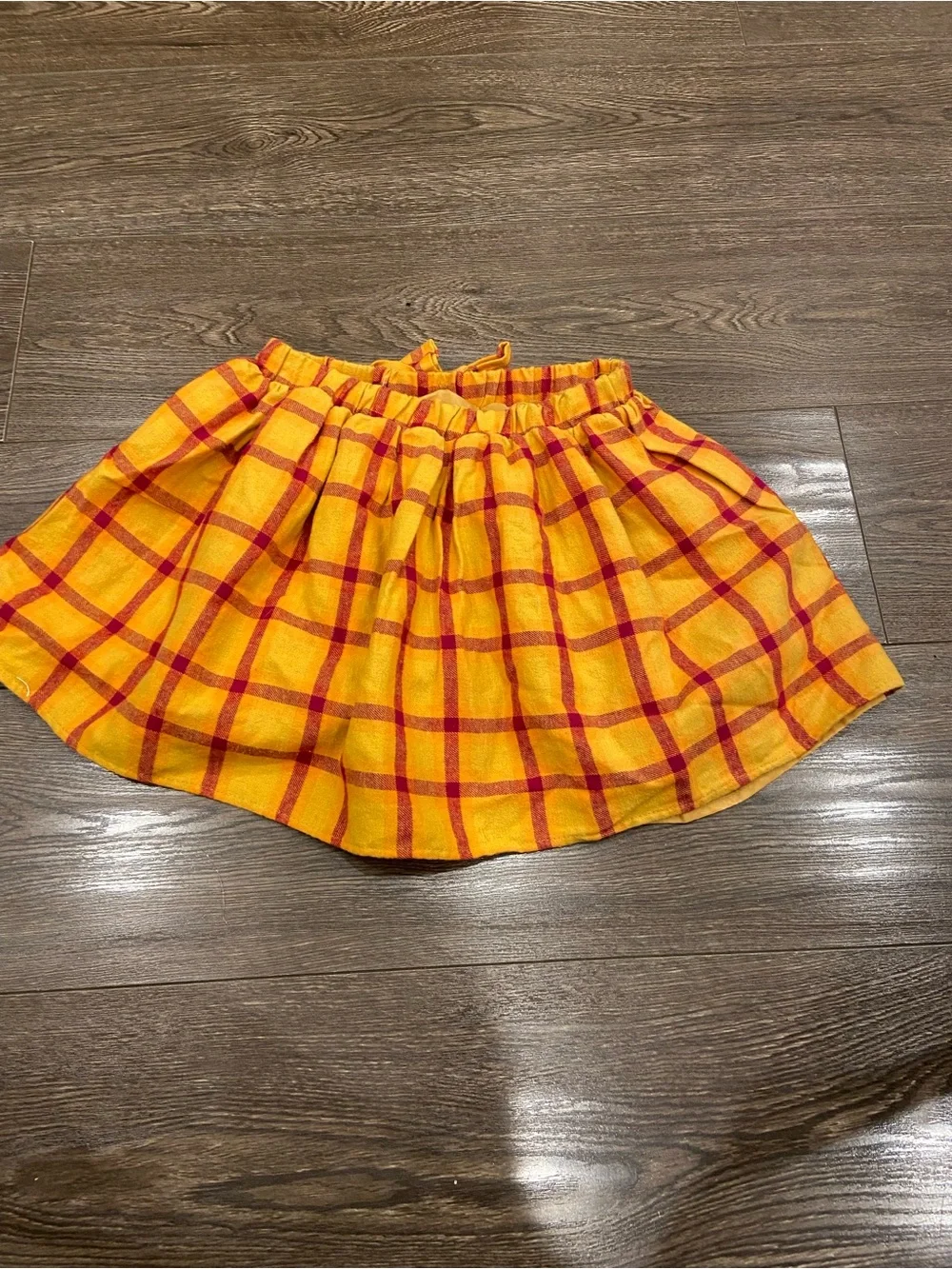 Cynthia Rowley Yellow and Red Plaid Girls' Skirt with Matching Headband
